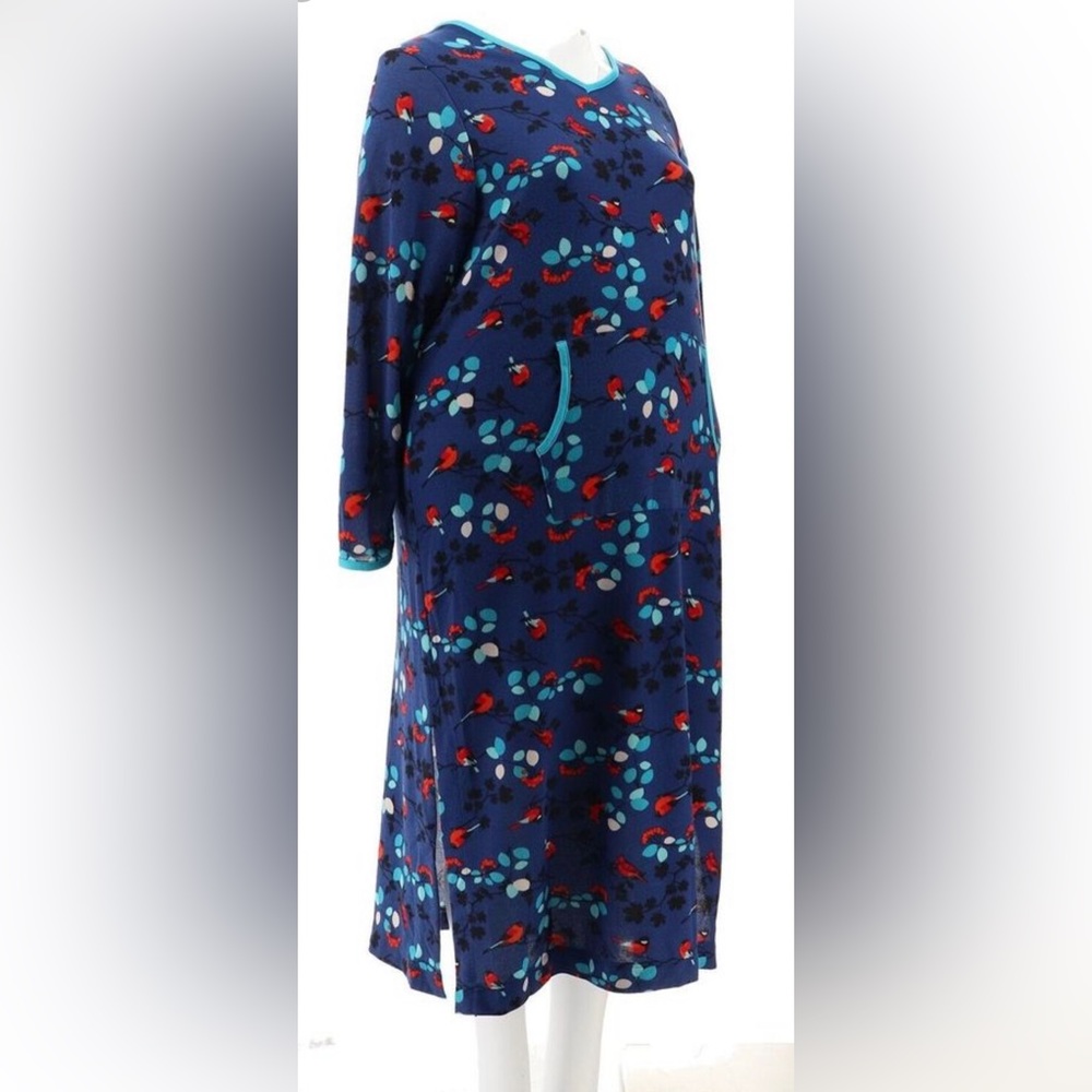 maxi nightgown kangaroo pocket L/S NWOT comfort code by cuddlduds